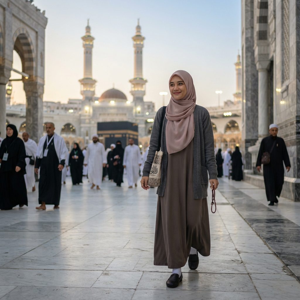 Winter Travel Outfit Umrah