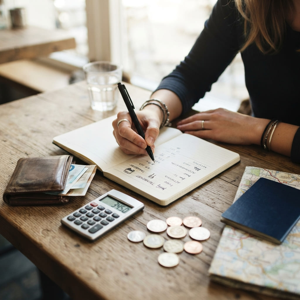 Traveler setting a daily spending limit for a trip