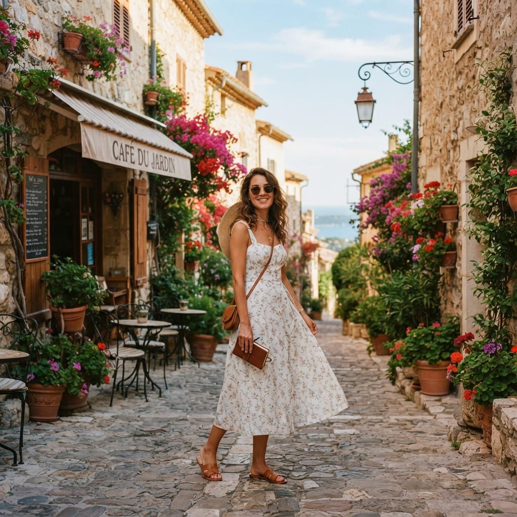 Traveler posing at a beautiful scenic travel destination