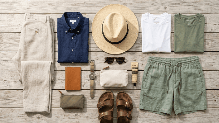 Breathable travel outfit summer with cotton and linen clothing for hot weather travel**
